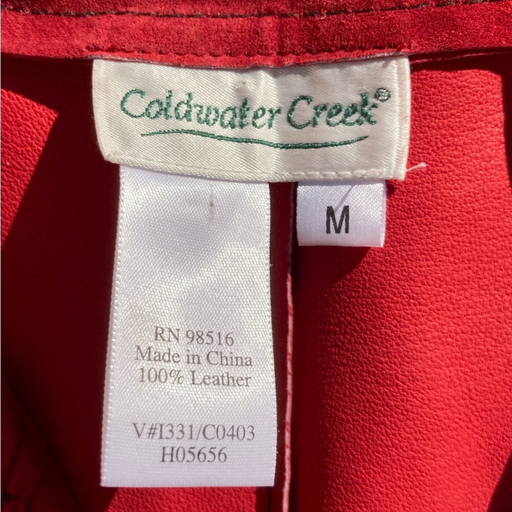 Coldwater Creek Red Suede Vest Sz M - Picture 3 of 3